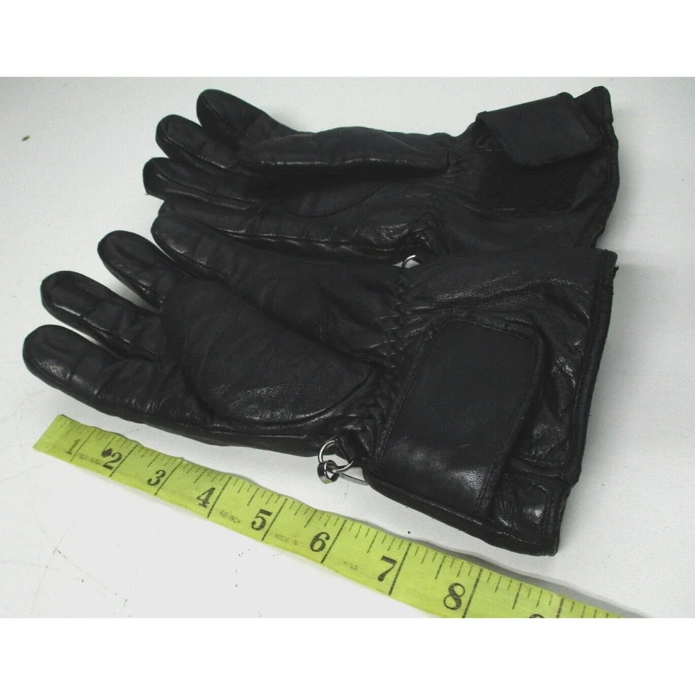 Vintage HARLEY DAVIDSON WOMENS SMALL Black Leather Gloves LINED (some peeling)